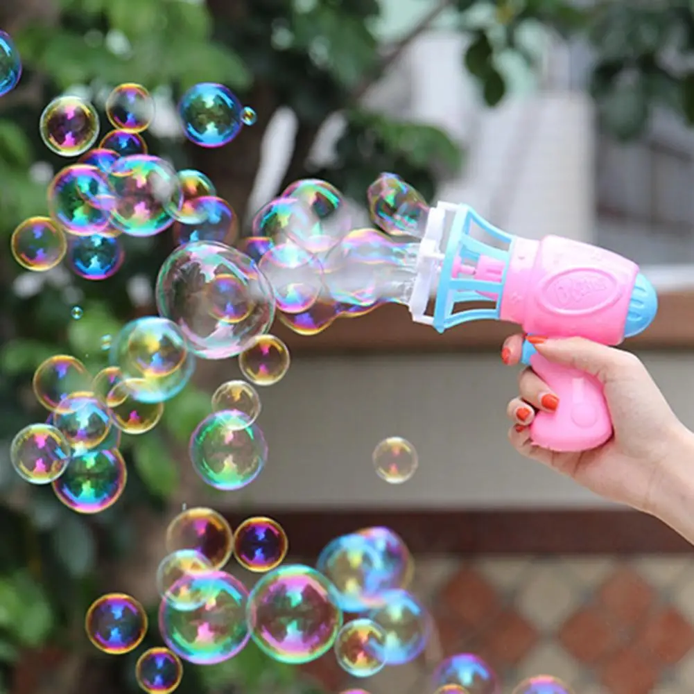 

3 IN 1 Bubble Blower Fan Machine Toy Kids Soap Water Bubble Gun Cartoon Water Gun Summer Outdoor Kids Toy Gift Random Color