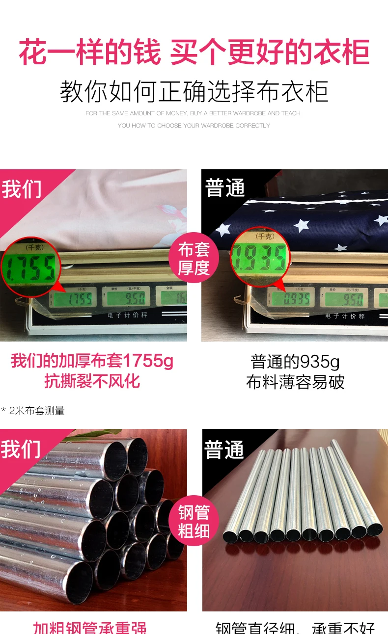 Steel Pipe Thickened Wardrobe Simple Cloth Wardrobe Rental Room Home All Steel Frame Cloth Cabinet Hanging Clothes Cabinet