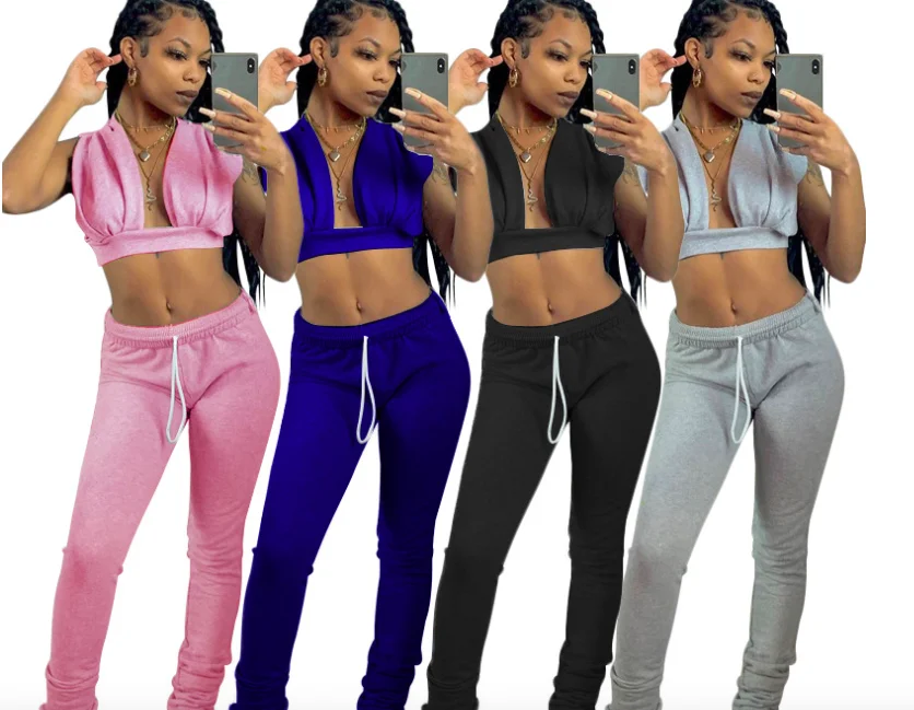 K9626 2020 горячая Распродажа Amazon Wish Sports Casual Solid Color домашний комплект сексуальный
