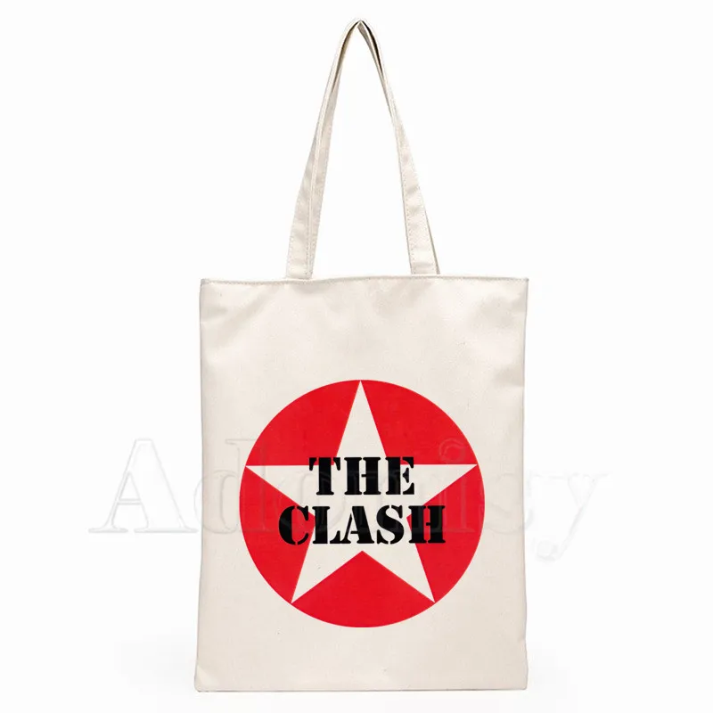 

London Calling Music Rock Band The Clash Simple Women Package Elegant Canvas Bag Handbags Bags Casual Shopping Girls Handbag