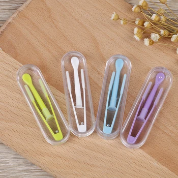

2 Set Portable Contact Lens Inserted Remover Eyes Care Contacts Silicone Tweezers Suction Holder Stick Tool Random Color