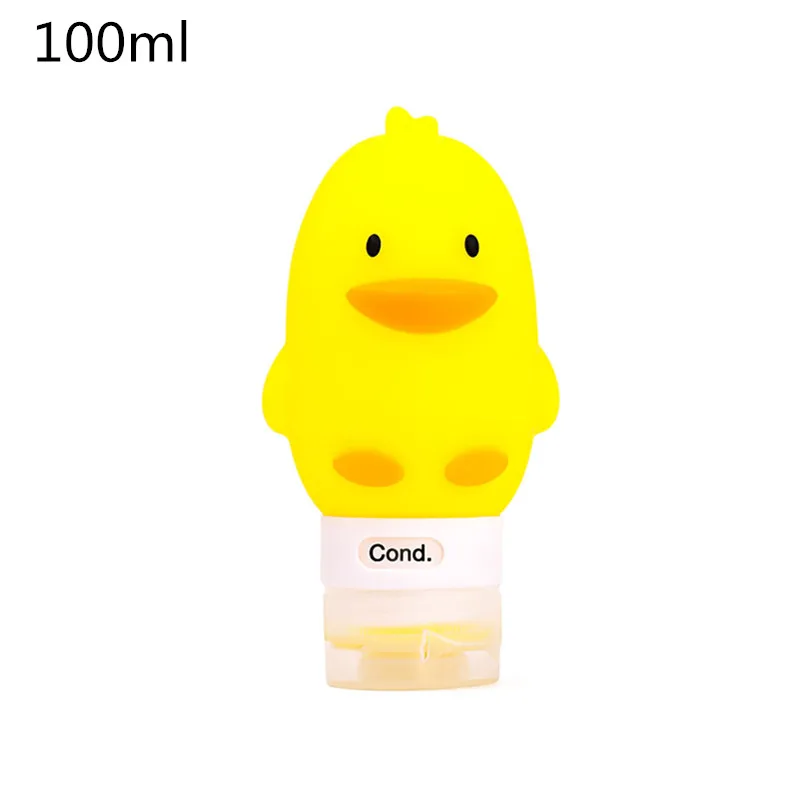 100ml yellow Еда из пищевого силикона 60/80/90/100 мл для макияжа Симпатичные Путешествия бутылки шампунь-гель для душа лосьон Трубки Squeeze пустая бутылка - Цвет: 100ml yellow