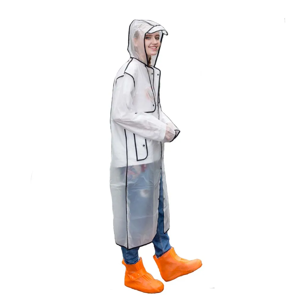 Eco-Friendly adults EVA new material long colorful easy to carry outdoor raincoat