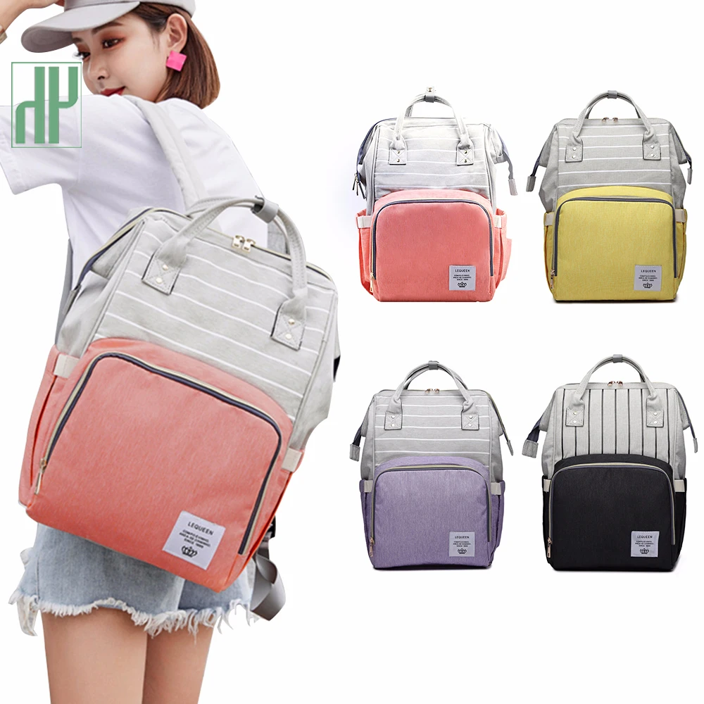 Baby Diaper Bags New Fashion Striped Mummy Backpack Designer Nursing Care Baby Bag for Mom Travel Maternity Nappy Bag