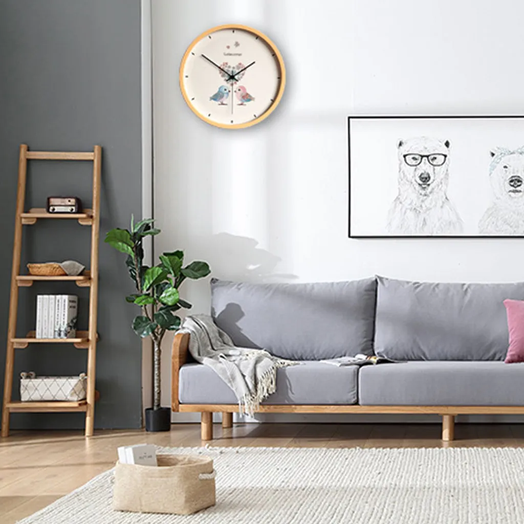 LATECOMER New Clock Watch Wall Clocks Silent Wooden Home Decoration Living Room Dropshipping