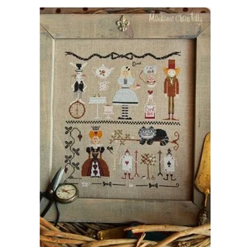 

14/22/25ct Counted Cross Stitch Kit Alice in Wonderland Fairyland Fairy Tale Girl Cat