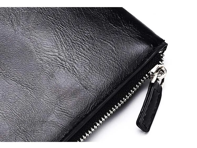New Man Purse Men Wallet Long Zipper Style Large Capacity Multilayer Card Phone Bag Change Soft Hand Bag