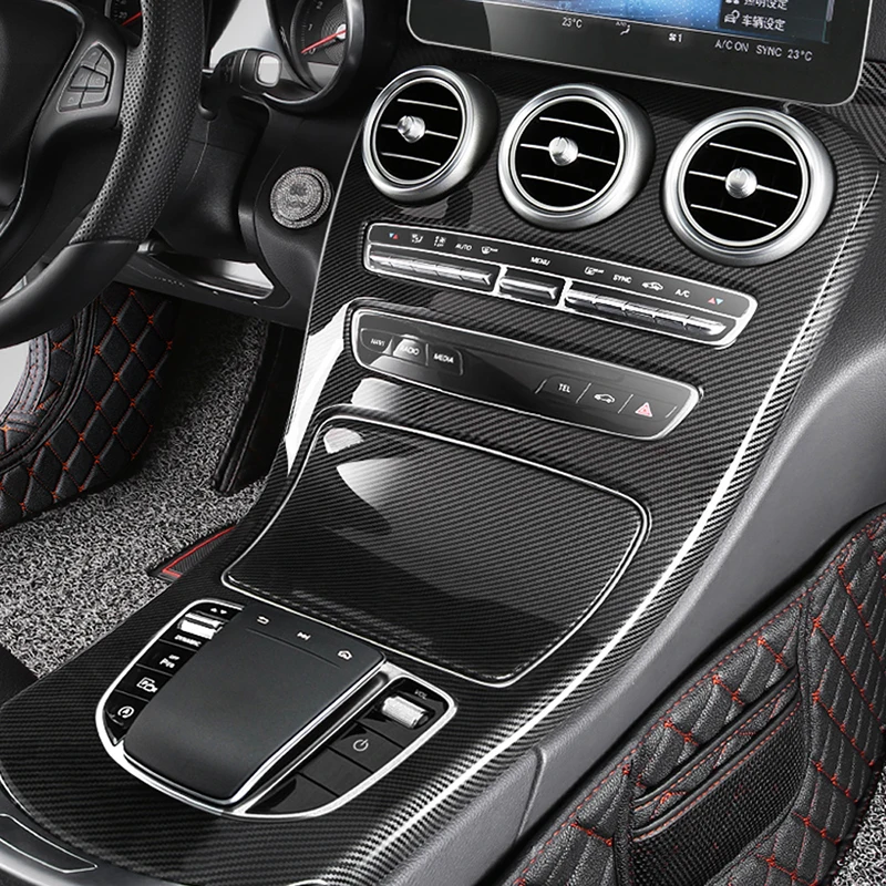 Для Mercedes Benz GLC- автомобильный Стайлинг центральная консоль панельная Накладка для коробки передач рамка отделка наклейка аксессуары для интерьера