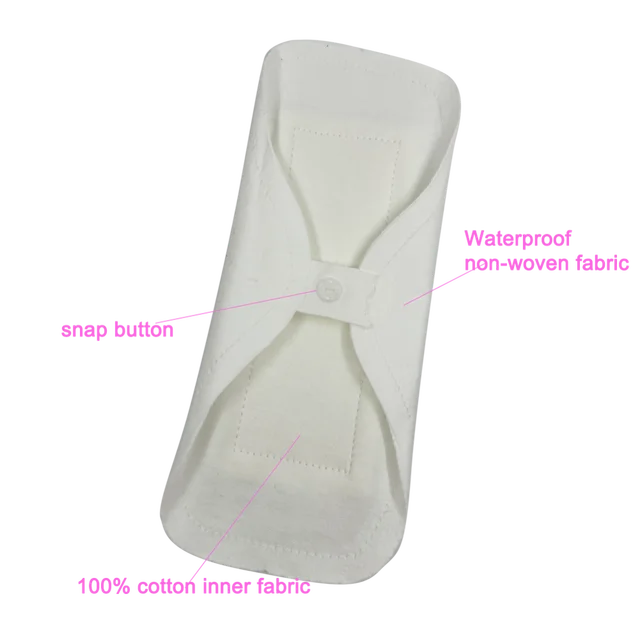 Cuscinetti di stoffa riutilizzabili 5 pezzi Super sottili 100% cotone, impermeabile lady uso quotidiano salvaslip in tessuto donna hyqene femminile 17.5cm 2