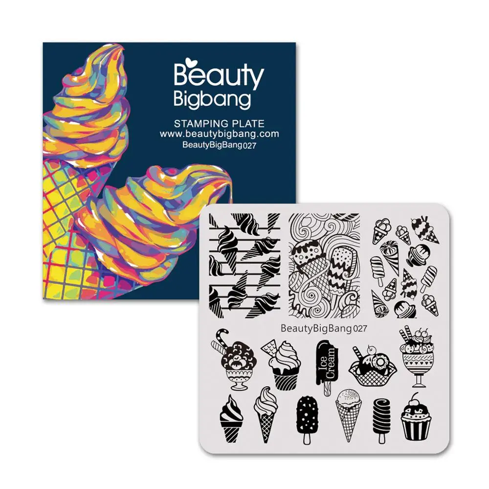 BeautyBigBang 6*6 см квадратные штампованные пластины для ногтей летний рисунок