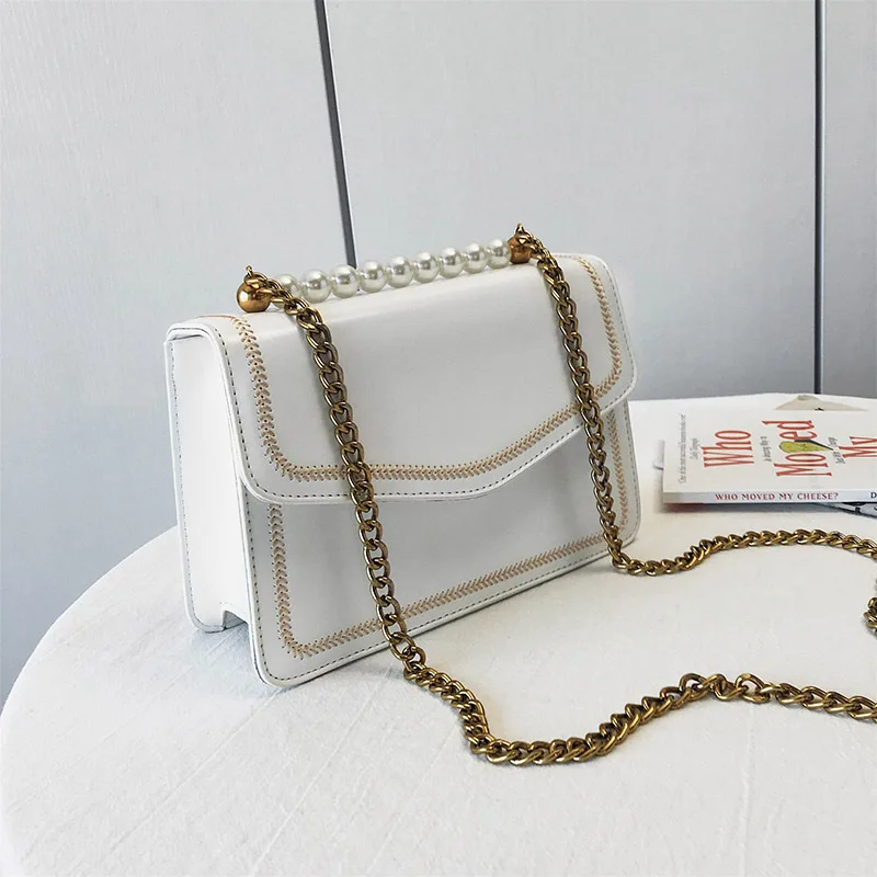 

2019 new car seams oblique satchel chain strip single shoulder texture small square bag luxury handbags women bags designer