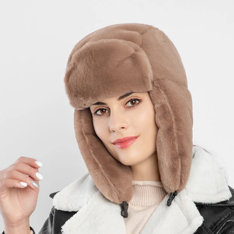 DRESSUUP зима искусственный мех плюс бархатная теплая шапка с ушами Лыжная Кепка Открытый Велоспорт ветрозащитная Кепка