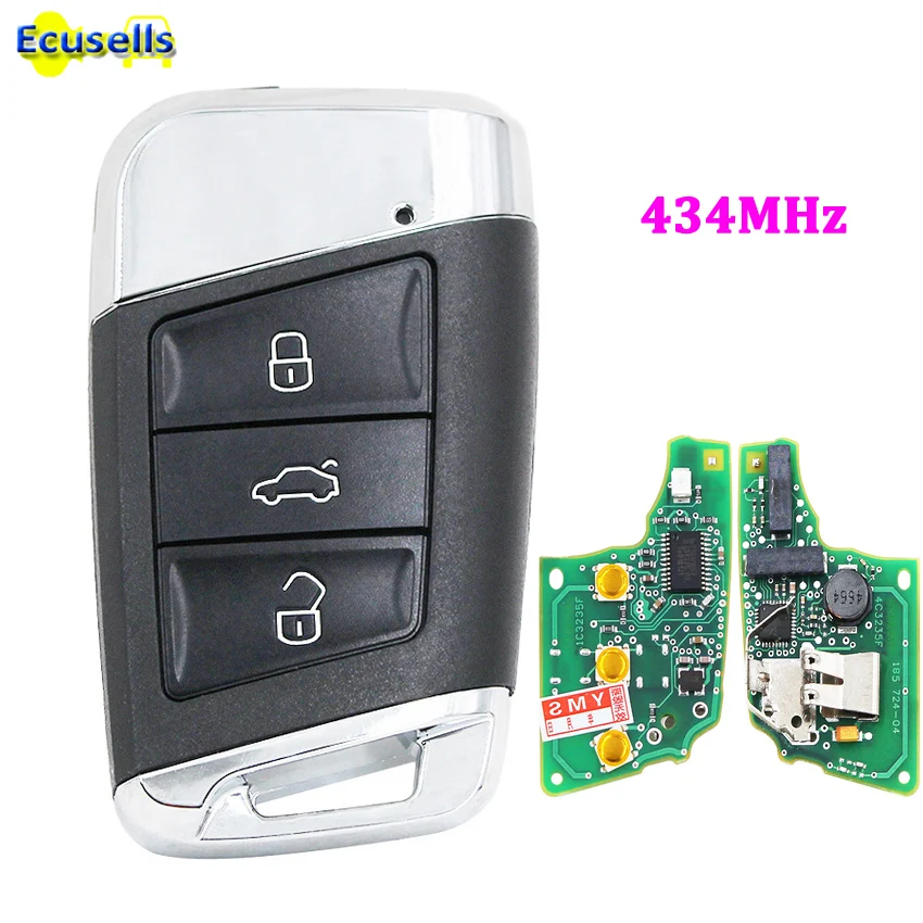 

3 Buttons Smart Remote Key FOB 434MHz for Volkswagen Magotan Superb A7 Passat B8 2015-2018