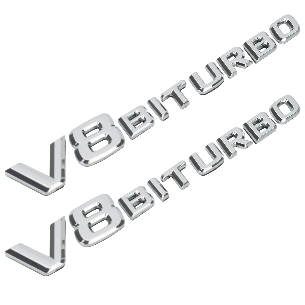 V8 BITURBO Logo Emblem For Mercedes Benz AMG W202 Skoda Golf 4 (7)