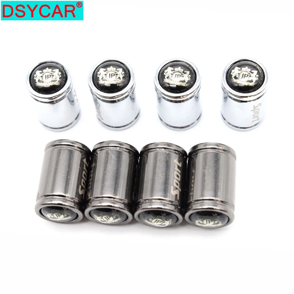 

DSYCAR 4 Pcs/Set Copper Chrome Tire Valve Stem Cap Tire Wheel Stem Air Valve Caps for Auto Cars