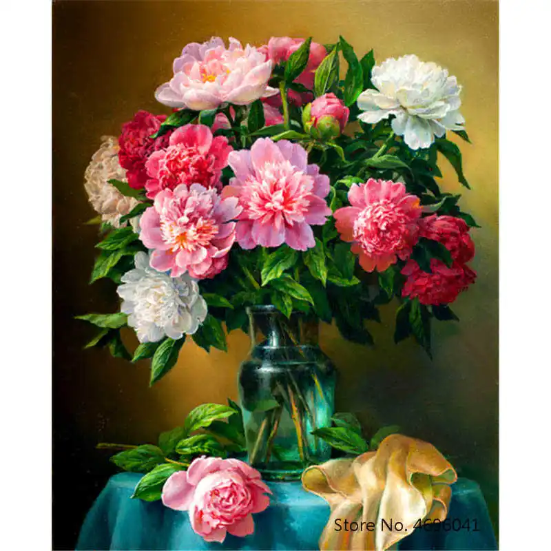 

Painting By Numbers Frameworks Coloring By Numbers Home Decor Pictures Flowers Vase Decorations RSB8169