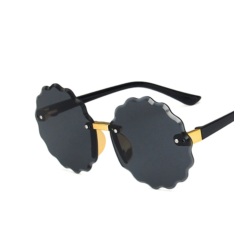 

Child Cute Round Rimless Frame Sunglasses Children Kids Gray Pink Blue Lens Boys Girls UV400 Protection Eyewear 2020