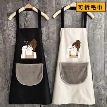 

Wipeable hands fashion cooking apron home kitchen waterproof and oil proof