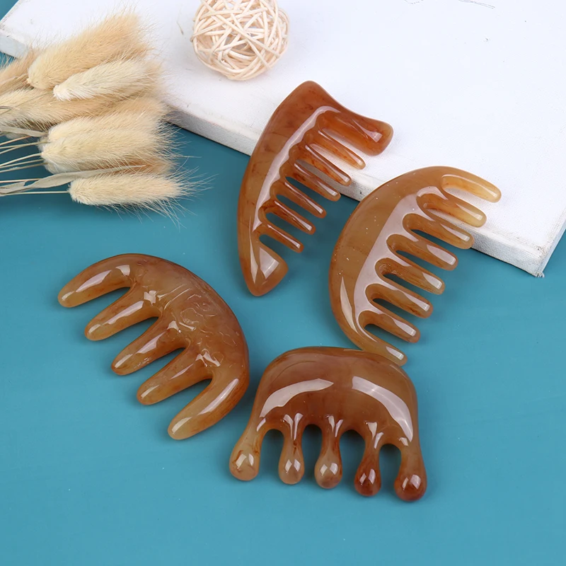 1Pc Natural Ox Horn Pocket Comb Wide Toothed Comb SPA Guasha Scalp Massage Brush Hair Care Tool Relax