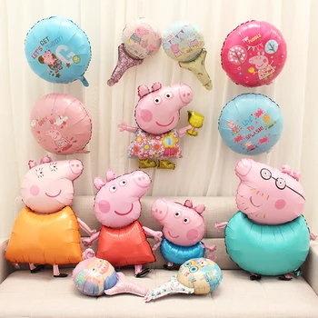 

13PCS Peppa Pig George Birthday Party Decoration Balloon Aluminum Foil Party Room Decorations Children's Toys Birthday Gifts 2