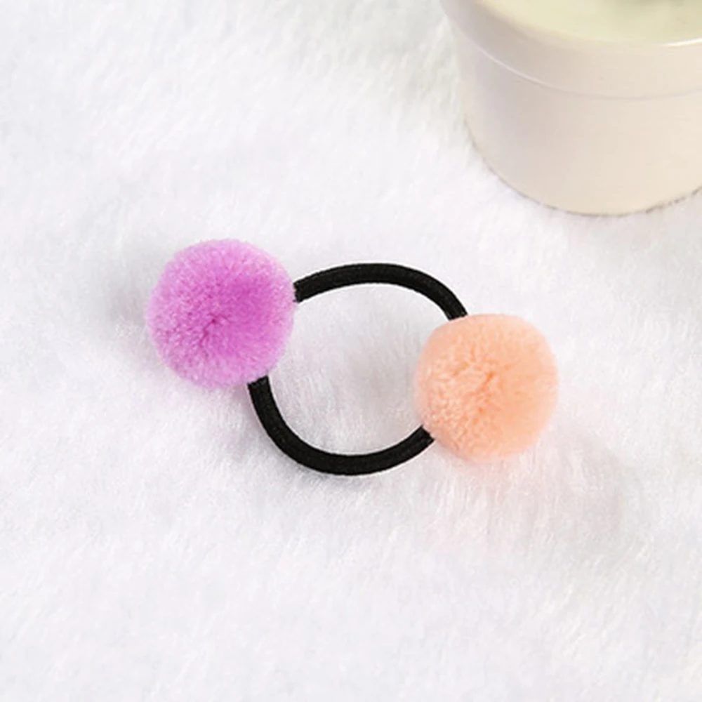 1pc02 4 шт./2 шт./1 шт., Детские аксессуары для волос, головные уборы, мини-шарики, резиновые ободки для девочек, детские одноцветные резинки с помпоном, эластичная повязка для волос - Цвет: 1pc02