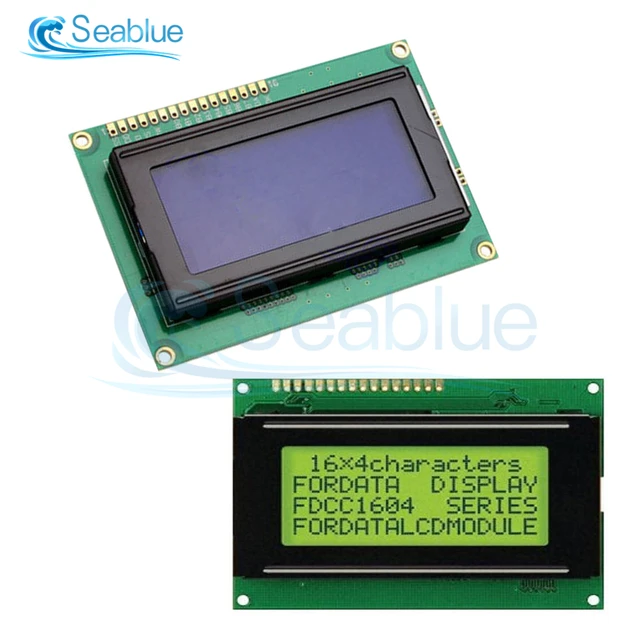 Ambos carga Suave DC 5V 1604 16X4 16*4 Character LCD Module Display Screen LCM Yellow / Blue  With