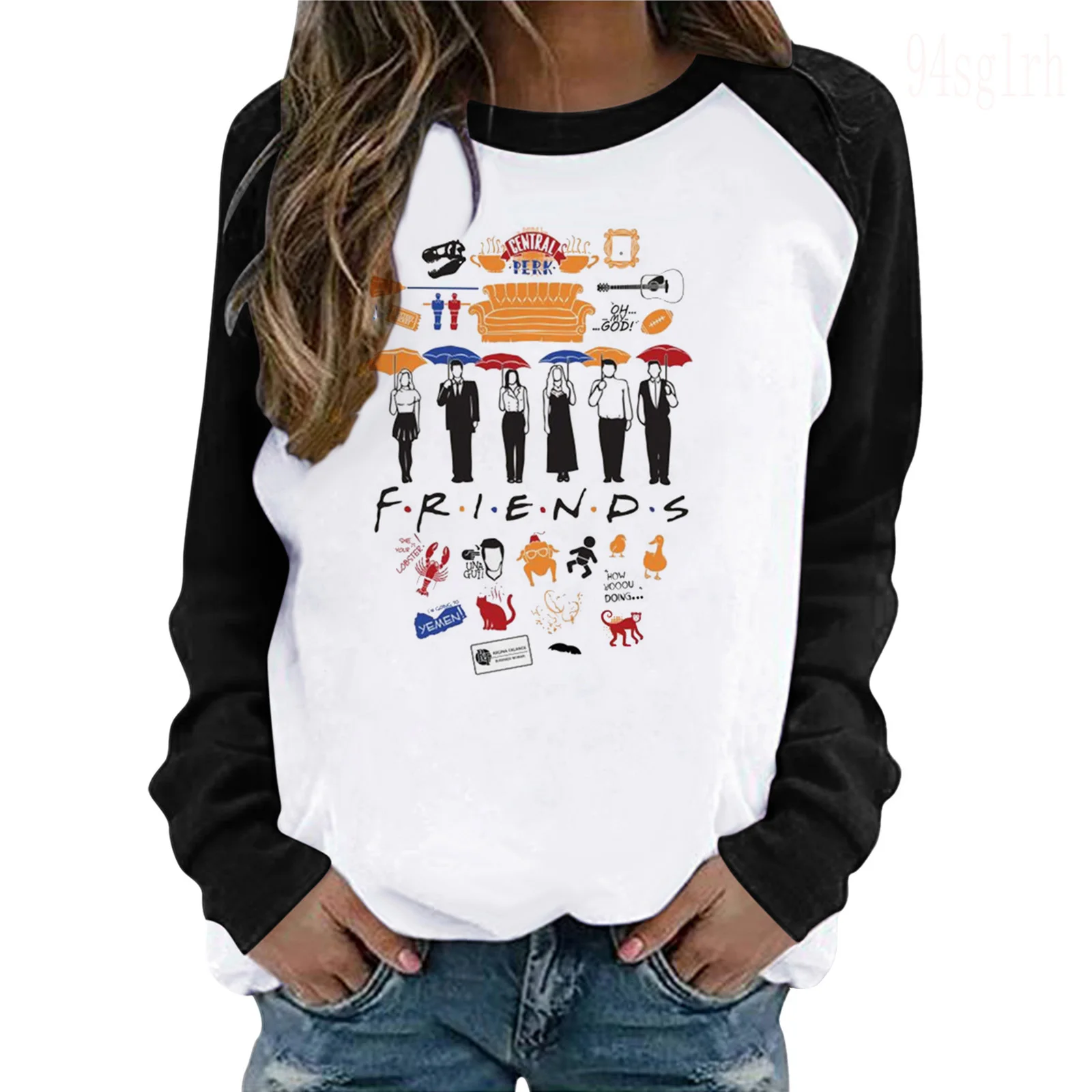 New Friends Tv Show Funny Cartoon T Shirt Women Aesthetic Best Friends Graphic T-shirt Streetwear Long Sleeve Tshirt Tops Female graphic tees Tees