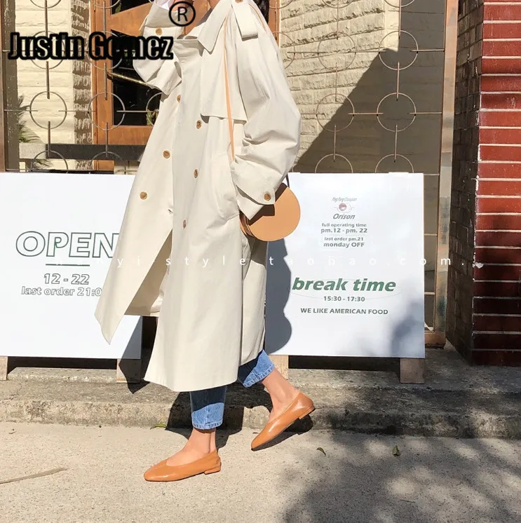 

Fashion Women 2019 Winter Clothes White Women's Windbreaker Double Breasted Ladies Clothes Long Coat Korean Style For Young Girl