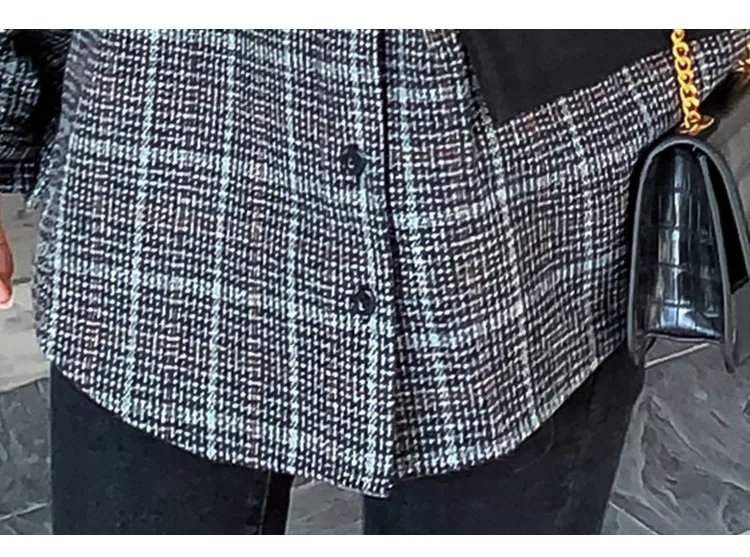 Новинка, женские толстовки с капюшоном, модные толстовки с капюшоном в клетку, имитация двух частей, женские толстовки с капюшоном для друзей, женские рубашки с длинным рукавом