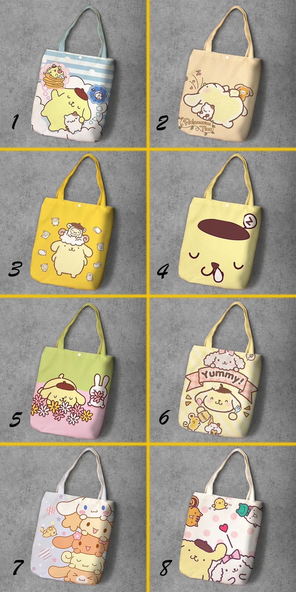 Pompom Purin Мода Аниме Складная Холщовая Сумка для покупок повседневные сумки на плечо индивидуальные сумки унисекс Новые