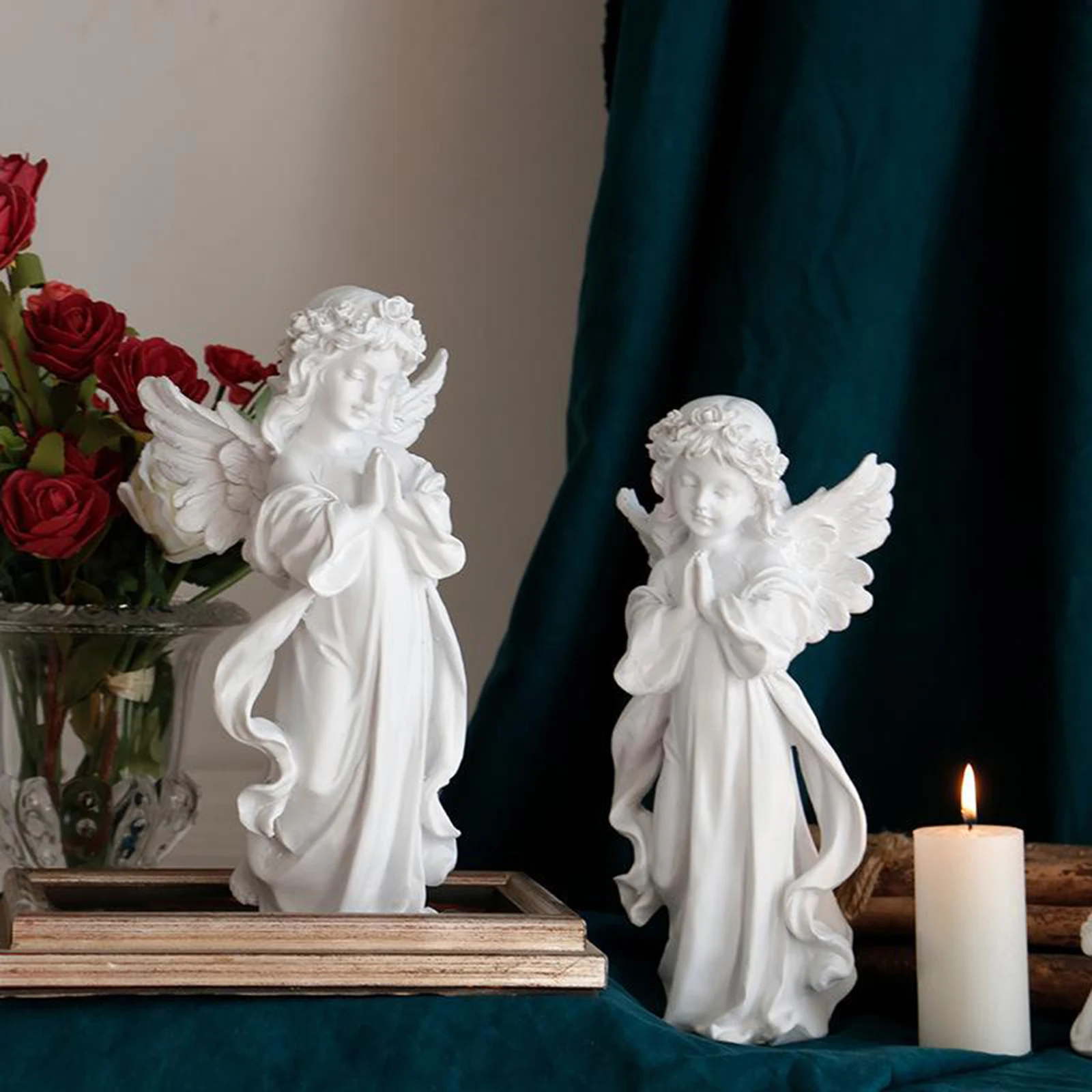 Statue d'ange en résine, Figurines de fée décoratives, Figurine d'ange de  prière, Apparence de Demoiselle d'honneur, gardienne- comptoir de Bureau-  Statues de fête- Ornement en résine (M) : : Cuisine et Maison