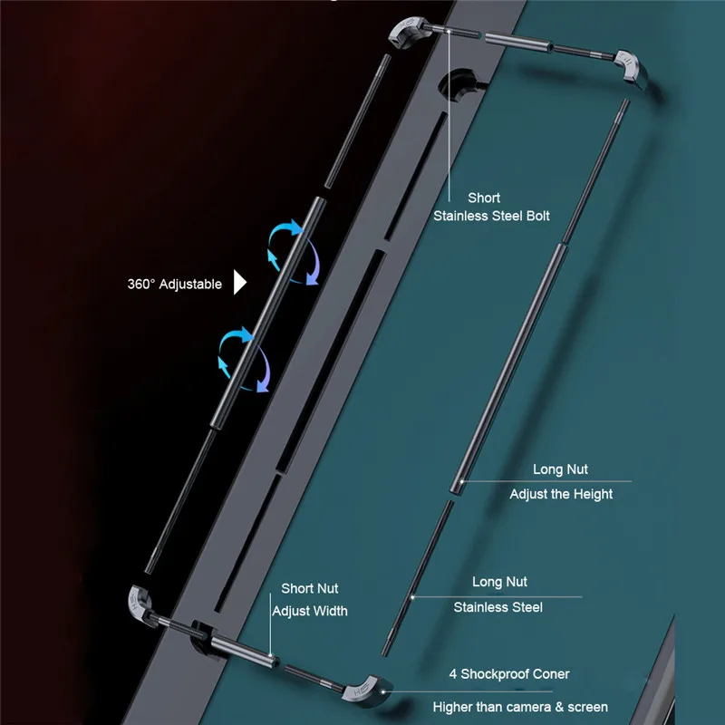 Adjustable Universal Stainless Steel Metal Bumper Case For Xiaomi Black Shark 3 Pro 2 Pro Helo Case Aluminum Phone Cover Funda Adjustable Universal Stainless Steel Metal Bumper Case For Xiaomi Black Shark 3 Pro 2 Pro Helo Case Aluminum Phone Cover Funda