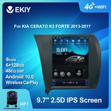 EKIY – autoradio multimédia Android 10, 6 go/128 go, navigation GPS, stéréo, 2 DIN, écran Vertical type Tesla, pour voiture KIA CERATO K3 FORTE (2013 – 2017)