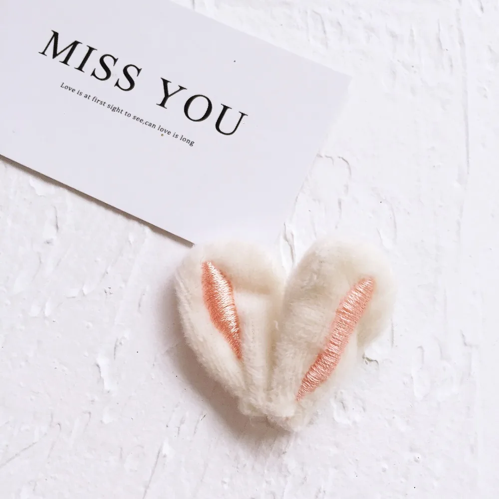 14Pcs/lot cute cartoon Rabbit ear for hair clip accessories, plush Rabbit ear appliques