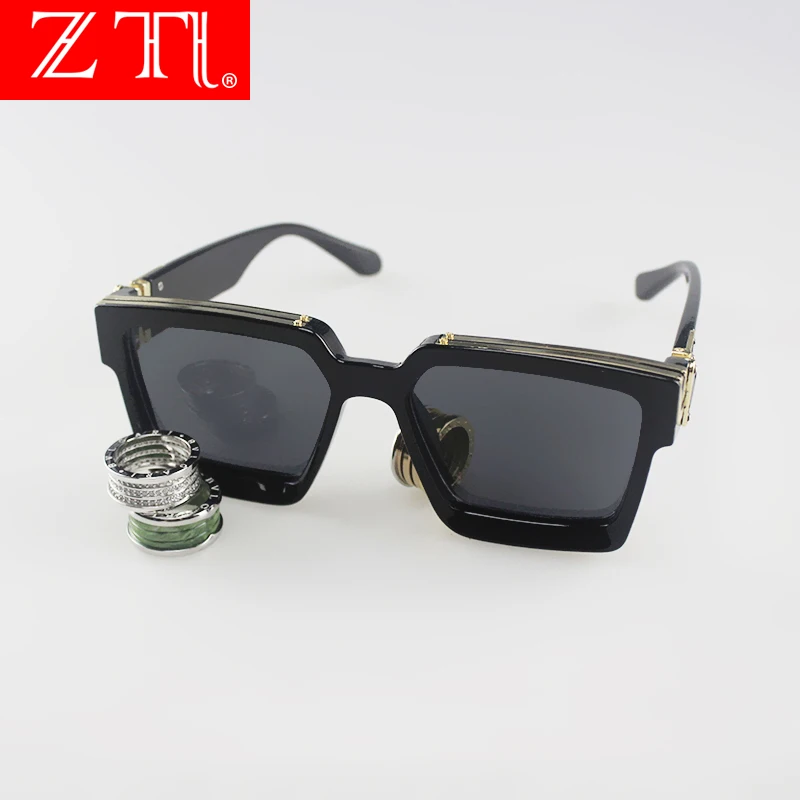 

ZT Designer Unisex Ins Hot Sunglasses Men Women Retro Luxury Brand Oversize Sun Glasses Square Stylish Shades UV400 Sun Glasses