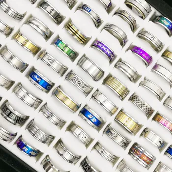 

36 Pcs/lot top quality fashion men stainless steel ring lot wholesale women stainless steel ring jewelry wholesale