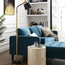 Торшер для гостиной, Скандинавская спальня, для учебы, простой пост, Современная вертикальная лампа для чтения, медная напольная лампа