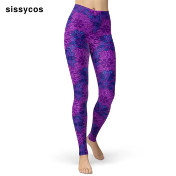 

Vintage Floral Print Leggings For Women Girls Sexy Shiny Ethnic Folk Brushed Buttery Soft Skinny Breathable Fitness Trousers