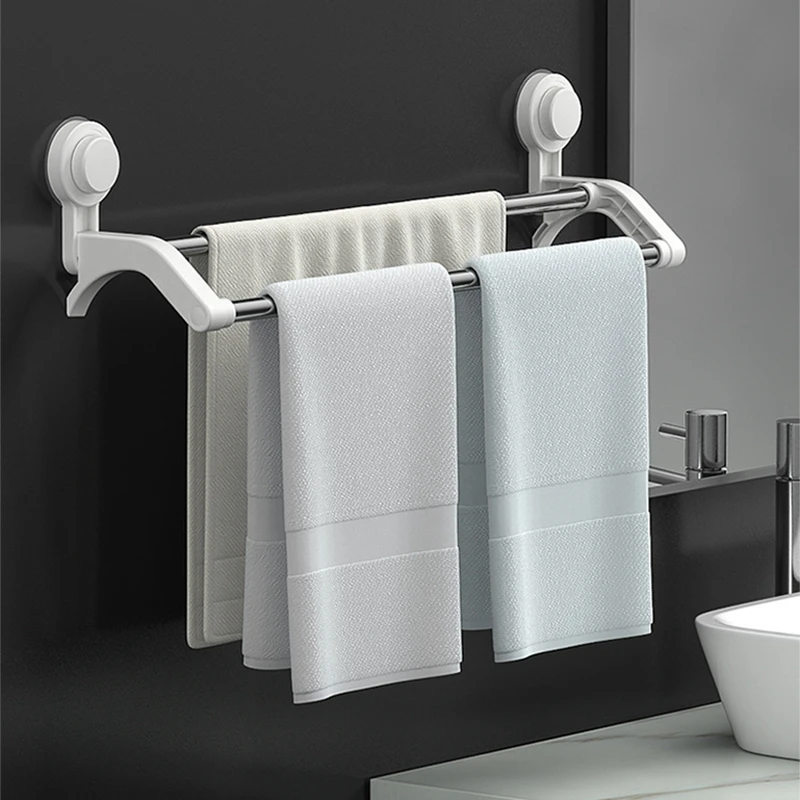 

Stainless Steel Towel Rack Free Perforated Bathroom Bathroom Towel Rack Towel Bar Bathroom Storage Wall Hanging Rack