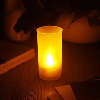 

1PC LED Rechargeable Scented Decorative Tea Light Candle Set Flameless Sound Sensor Candles Light Weeding Christmas Decor