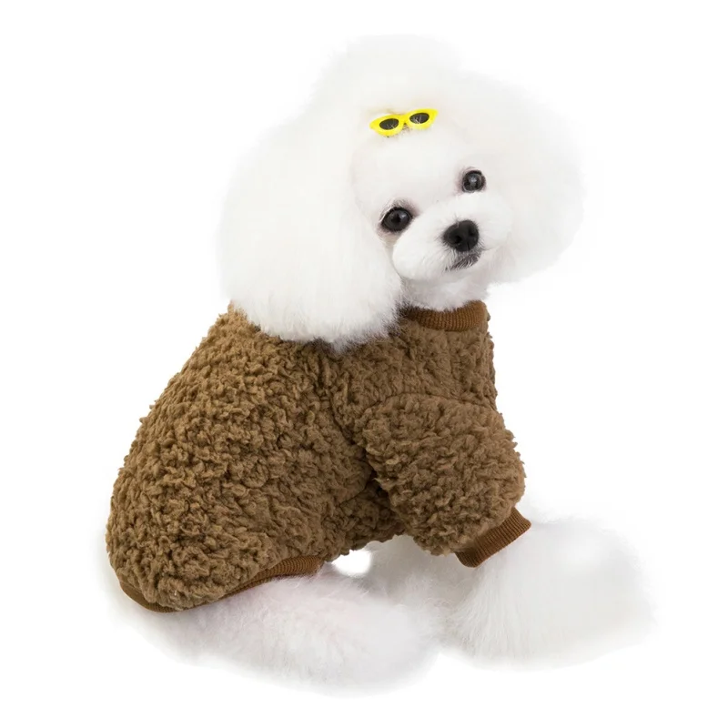 Осенне зимний коралловый флисовый свитер для домашних животных теплая мягкая