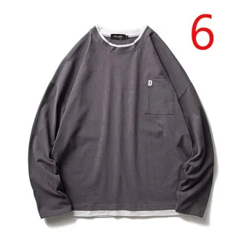 

Korean version of the solid color basic paragraph wild round neck cotton T-shirt hipster male