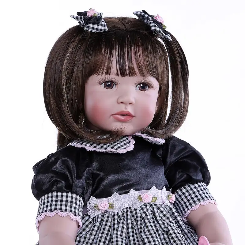 NPK длинные волосы моделирование кукла bebe reborn милая девочка малыш реалистичные игрушки дети день рождения праздник подарок boneca reborn 60 см