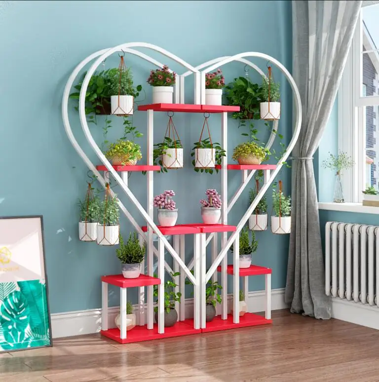 Heart shaped flower shelf multilayer decoration shelf