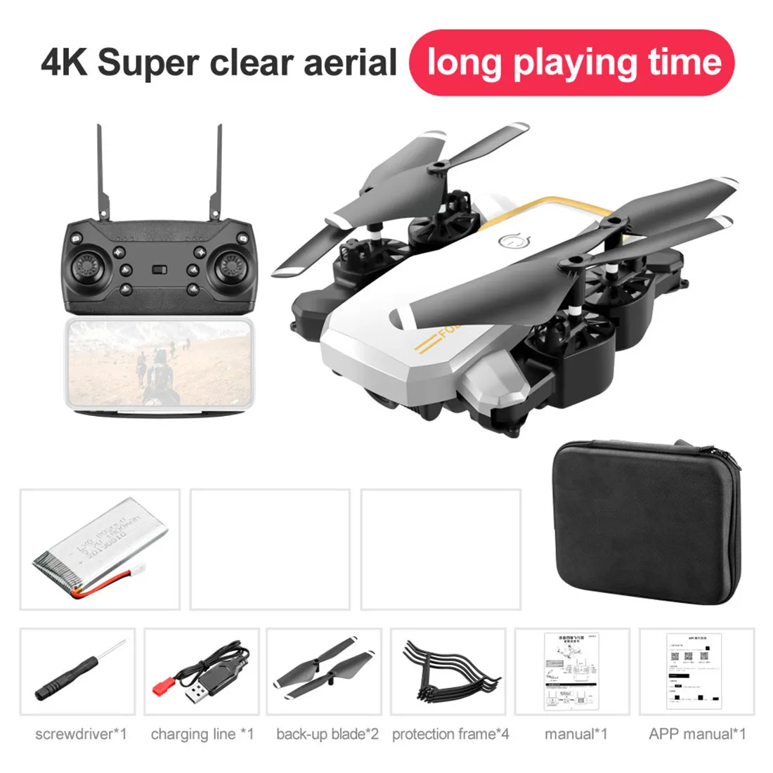 Профессиональный 4K Дрон LF609 двойная HD камера 1080P Wi-Fi FPV Follow Me долгое время полета 3D флип высота удержания складной Квадрокоптер VS E58