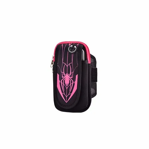 pink spider Спортивный нарукавник для бега, чехол для наручных ремней, сумка для iPhone 5, 6, 7 plus, для samsung, универсальный телефон 5," или ниже - Цвет: pink spider