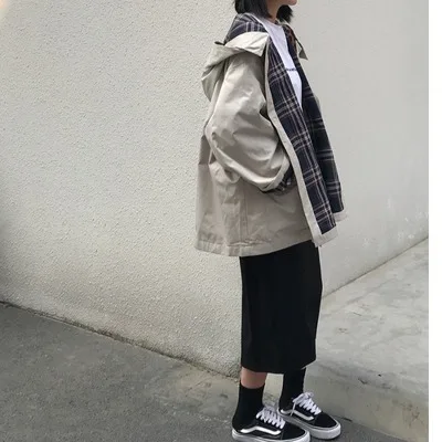 Chaquetas mujer осенняя одежда в Корейском стиле стимпанк плюс размер куртка винтажное ветрозащитное манто Женское пальто