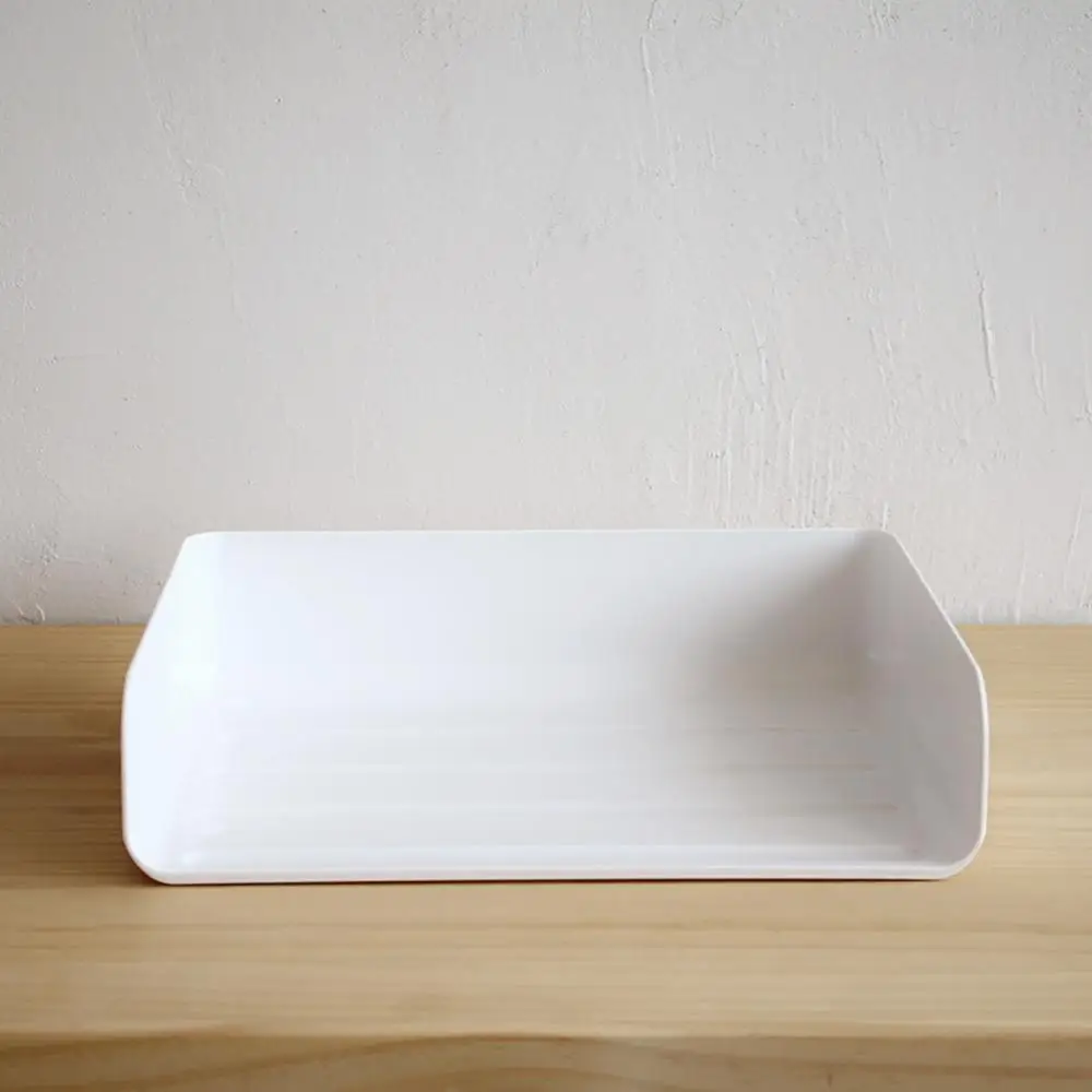 White 1pc Office White Solid Color Desktop Storage Box Office Books Documents Storage - Цвет: White
