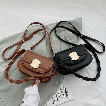 

Brand Original Design Handbag Fashion Bag NEW 2020 Summer Solid Color Retro Semicircle Saddle Bag Single Shoulder Messenger Bag