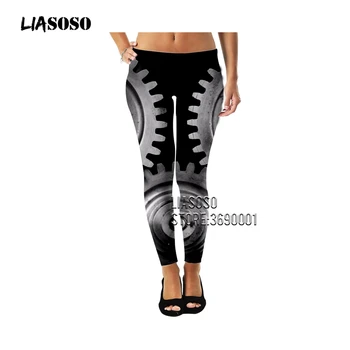 

LIASOSO 3D Print Mechanical Gear Women Girls Ladies Legging Retro Gothic Fitness Vintage Leggings Ankle Pants Streetwear X2759